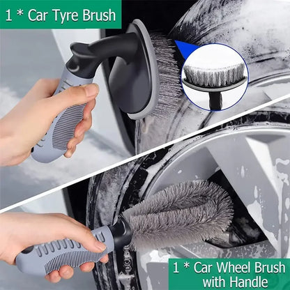 Kit Nettoyage Voiture Complet 10 Pièces – Brosses, Gant & Chiffons