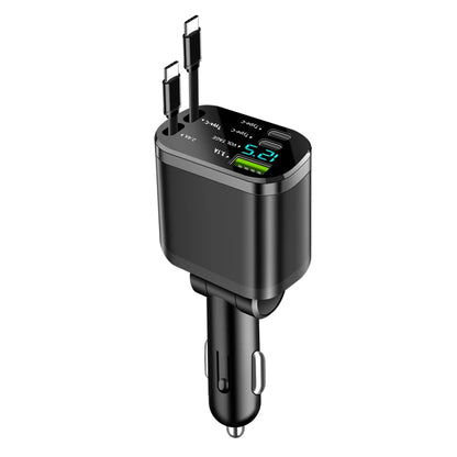 Chargeur Voiture 5-en-1 — Charge Rapide 3.1A | Câble Rétractable