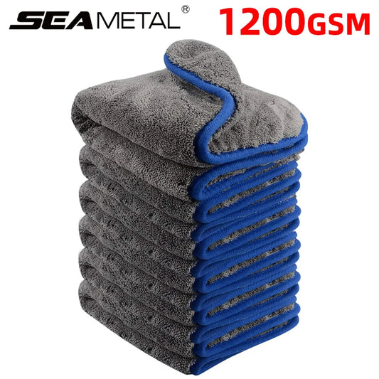 Serviette Microfibre Voiture SEAMETAL 1200GSM – Séchage Ultra-Absorbant