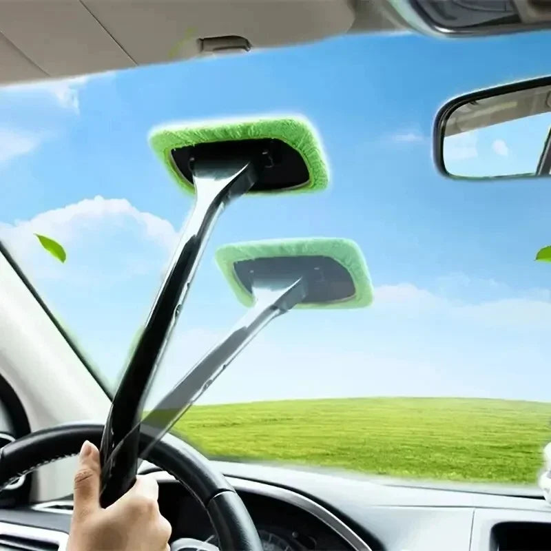Brosse Nettoyage Vitres Voiture – Lave-Glace Intérieur Long Manche
