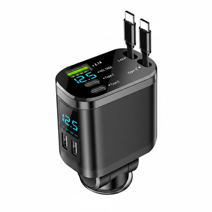 Chargeur Voiture Rapide 5-en-1 fond blanc